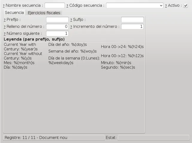 Captura de pantalla de la vista de seqüència